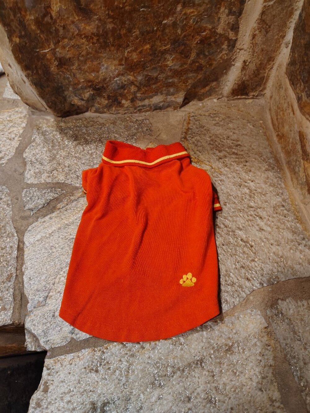 Top Paw Dog Red Yellow Polo Shirt Size Medium Cotton Pet Cat